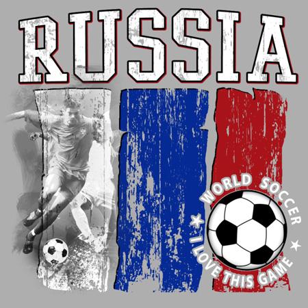 Russia World Soccer 2018 Heat Transfers
