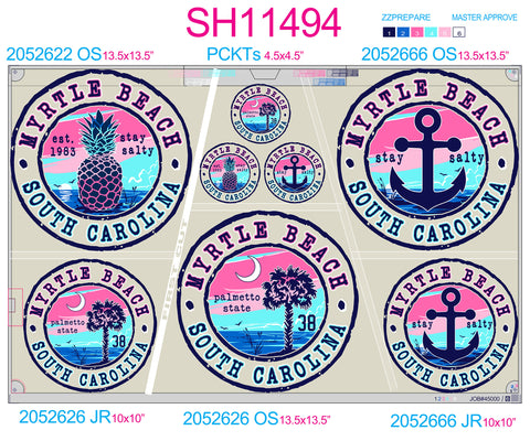 SH11494 - Pastel Beach Circular Sheet - Complete Set