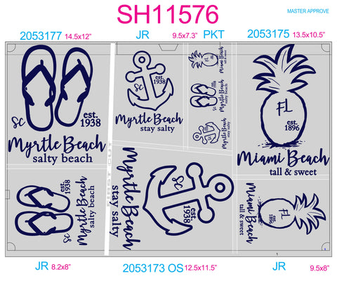 SH11576 - Coastal Tie Dye Sheet - Complete Set